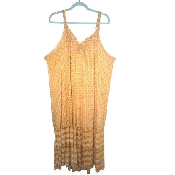 Millennium women’s 3X drop waist Daisy tie-dye drawstring ruffle neckline midi - Picture 5 of 9